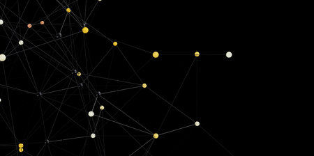 Abstract Network Connection Dots Linesの写真素材