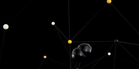 Abstract Network Connection Dots Linesの写真素材