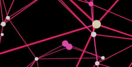 Abstract Network Connection: Pink Lines and Nodes