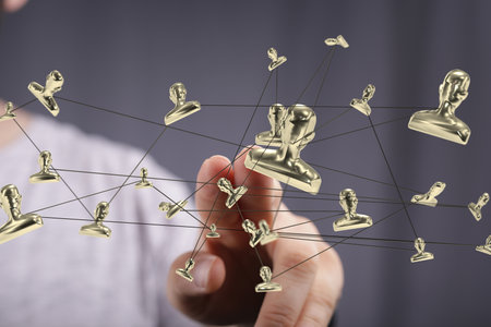 Global Network Connections: Business Networking and Collaborationの写真素材