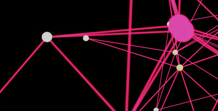Abstract Pink Network Connection Lines and Nodes