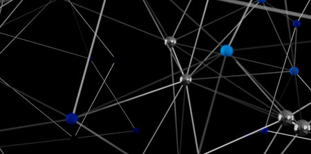 Abstract Network Connection: Nodes and Linesの写真素材