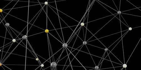 Abstract Network Connection: Nodes and Linesの写真素材