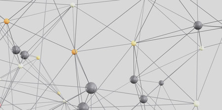 Abstract Network Connection: Nodes and Linesの写真素材