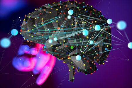 Abstract Brain Network: Neural Connections & Data Flow