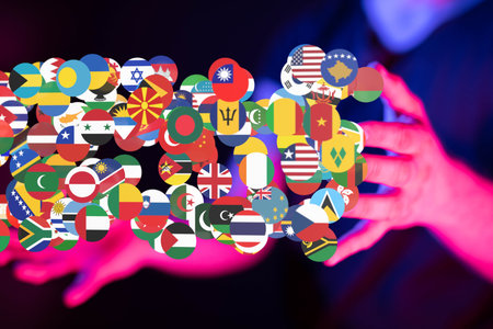 Global Unity: World Flags in Handsの写真素材