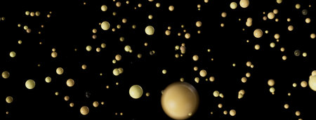 Abstract Background: Floating Beige Spheres on Black