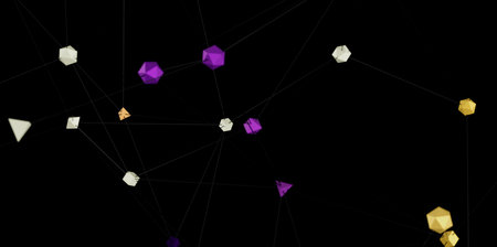 Abstract Network Connection Polygonal Shapes