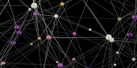 Abstract Network Connection: Colorful Nodes and Lines