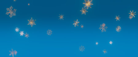 Snowflakes on a blue background. Christmas background with snowflakes.の写真素材