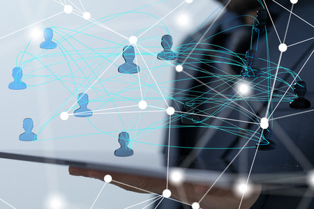 Global Network Connections: Digital Business Collaborationの写真素材