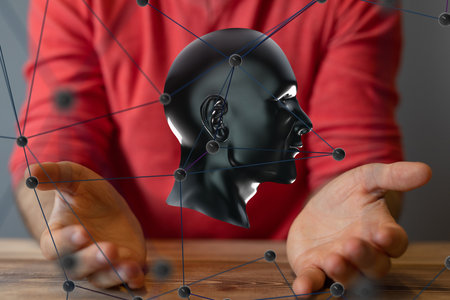 Digital Brain Network: AI and Human Connectionの写真素材