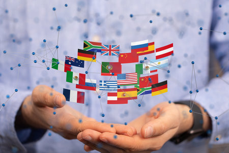 Global Network Connection: International Flags