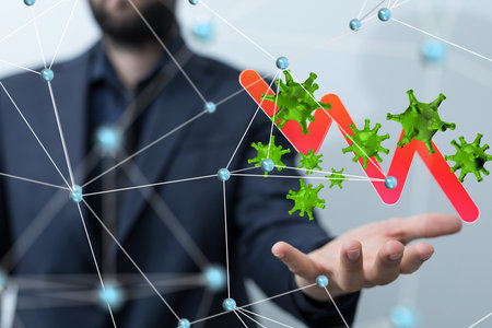 Coronavirus Impact: Global Economic Decline Visualizationの写真素材
