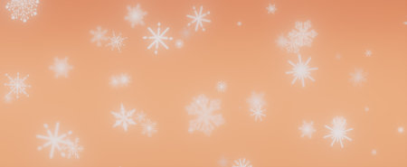 Falling Snowflakes on Peach Backgroundの写真素材