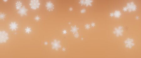 Falling Snowflakes on Warm Orange Background