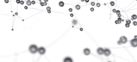 Abstract Network Connection: Gray Spheres and Lines