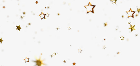 Golden Stars on White Background