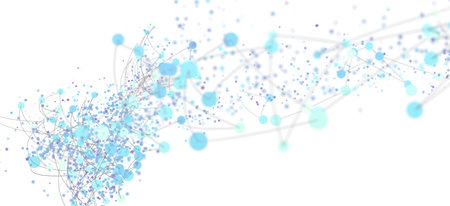 Abstract Network Connection: Blue Dots and Lines
