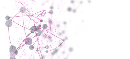 Abstract Pink and Gray Network Connections
