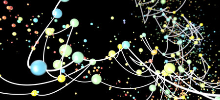 Colorful Abstract Network of Connected Bubbles