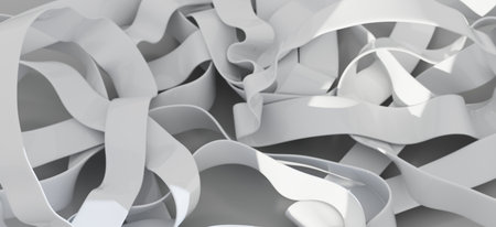 Abstract White Curves: Modern Minimalist Designの写真素材