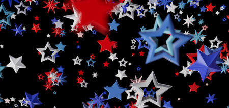 Patriotic Stars: Red, White, and Blue Celebration