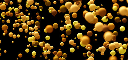 Abstract Gold and Yellow Spheres