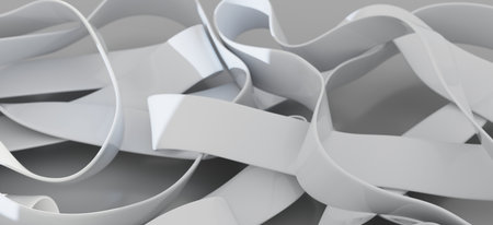 Abstract White Ribbons: Modern Minimalist Design