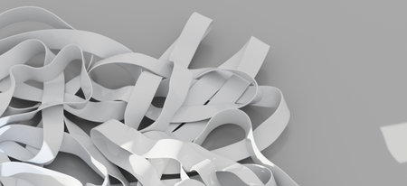 Abstract White Ribbons Tangled Composition