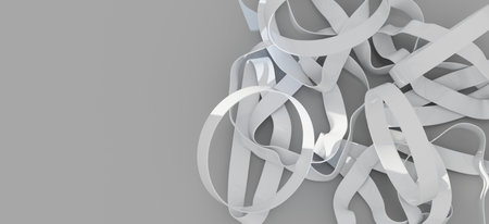 Abstract White Ribbons Tangled Design