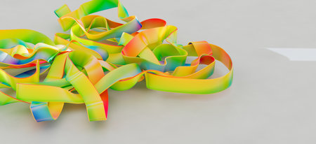 Abstract Colorful Ribbons Twisted Design
