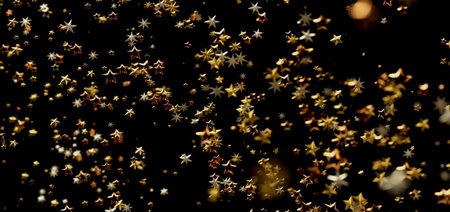 Gold and Silver Stars Falling