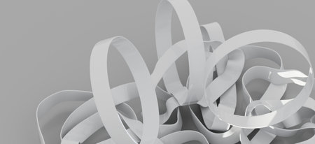Abstract White Ribbons: Modern Art Designの写真素材