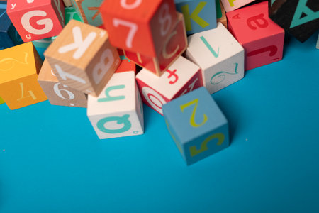 Colorful Alphabet Blocks for Kids Learningの写真素材