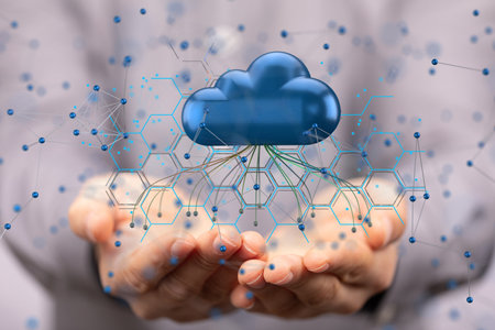 UI of Cloud Computing Technology Internet Storage Network Concept