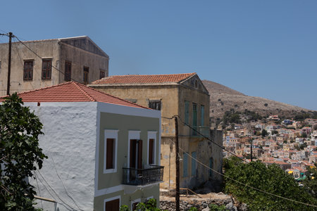 Charming Greek Island Houses and Hillside Village
