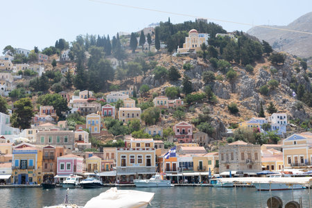 Colorful Houses on a Hillside in Greece