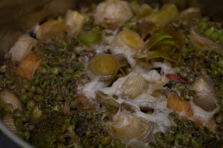 Vegetable Broth Simmering: Stock Photo