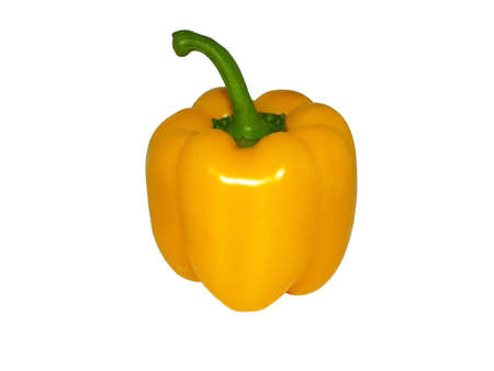 yellow pepper, isolated on white backgroundの写真素材