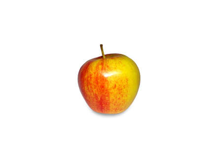 red and yellow apple, isolated on white backgroundの写真素材
