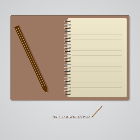 Note Book with Pencil のイラスト素材