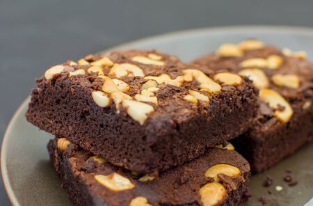 Chocolate and Almond Browniesの写真素材