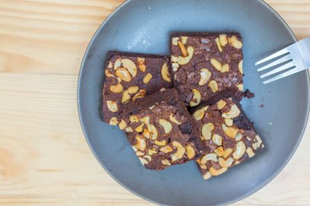 Chocolate and Almond Browniesの写真素材