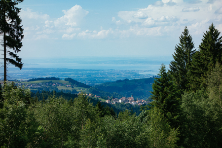 Hiking trip in Gais, a town in the swiss alpsの写真素材