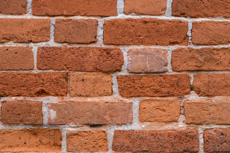 Old red brick wall texture for background.Clay bricks for building construction.の写真素材