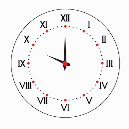 Two-color round clock. Abstract vector illustration.のイラスト素材