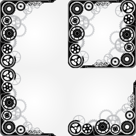 Mechanical cog wheel frame. Abstract vector illustration.のイラスト素材