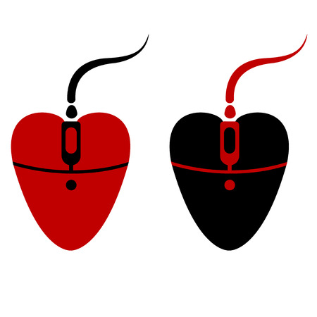 Heart shape mouse silhouette. Abstract vector illustration.のイラスト素材