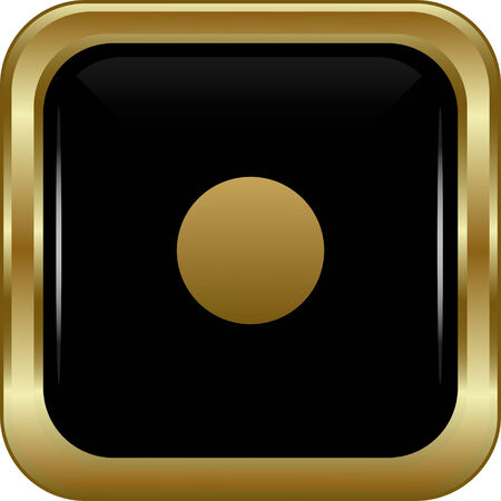 Black gold button. Abstract vector illustration.のイラスト素材